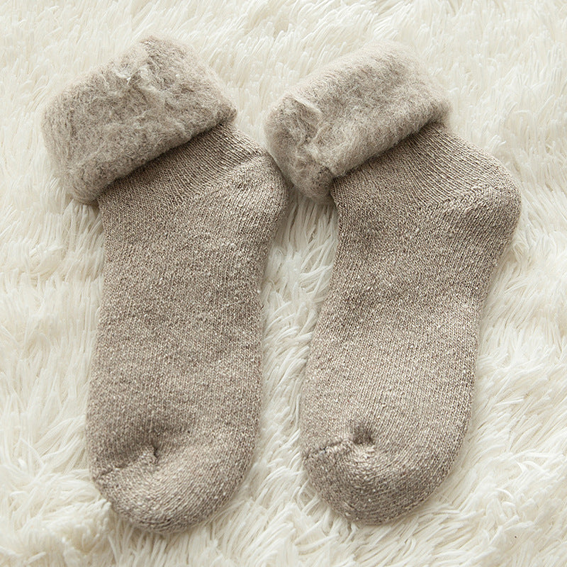 Cotton Crew socks in Khaki front picture