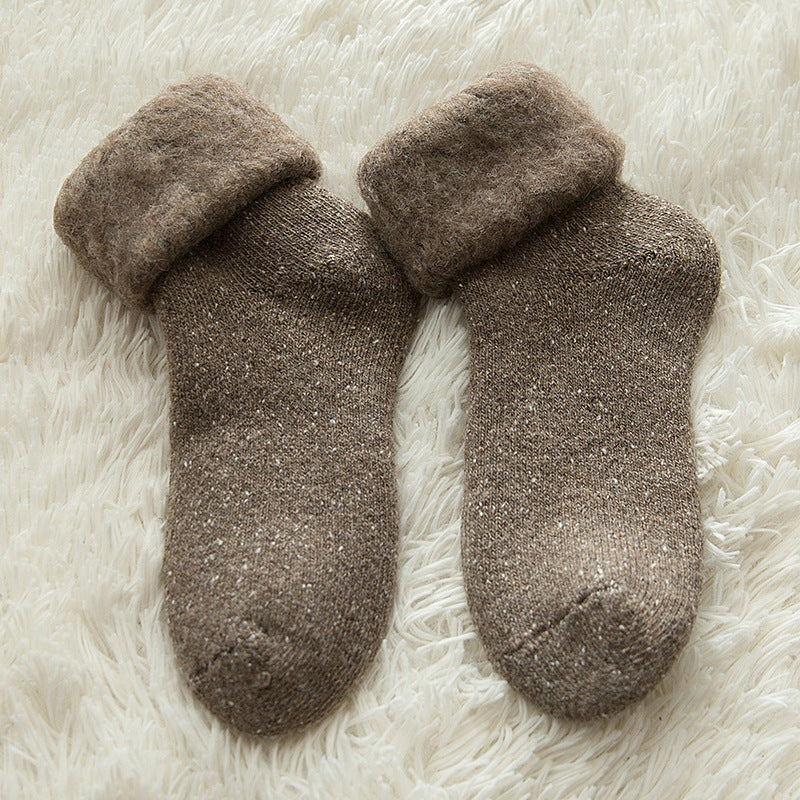 Cotton crew socks in light brown