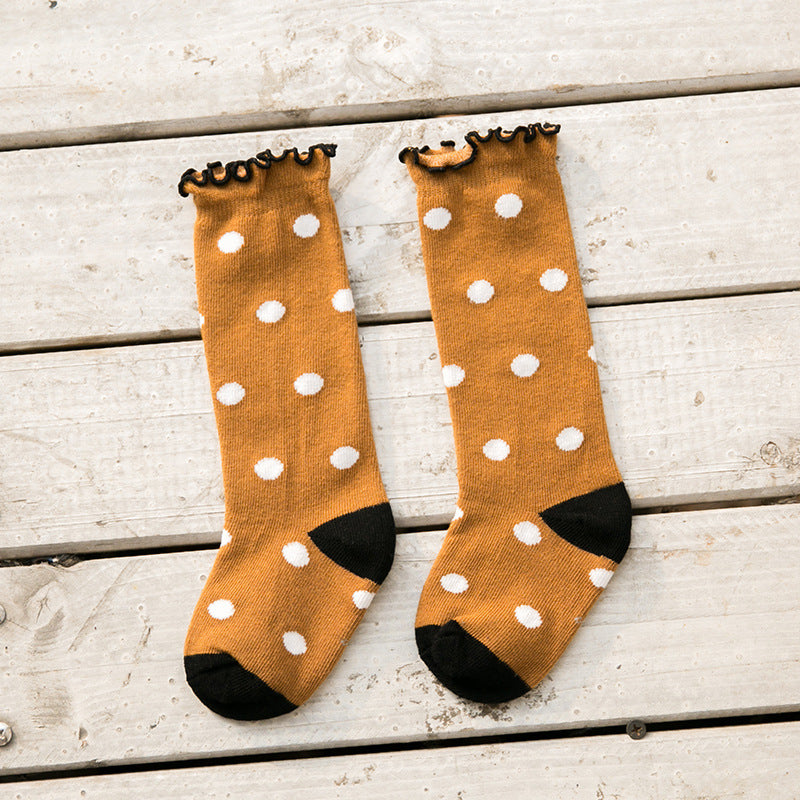 Kiddy Crew Socks in orange with white dot