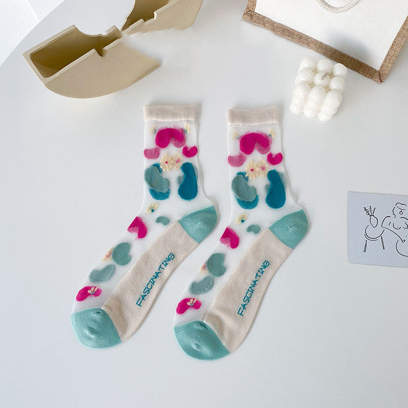 Striped Joy Crew silk socks for summer