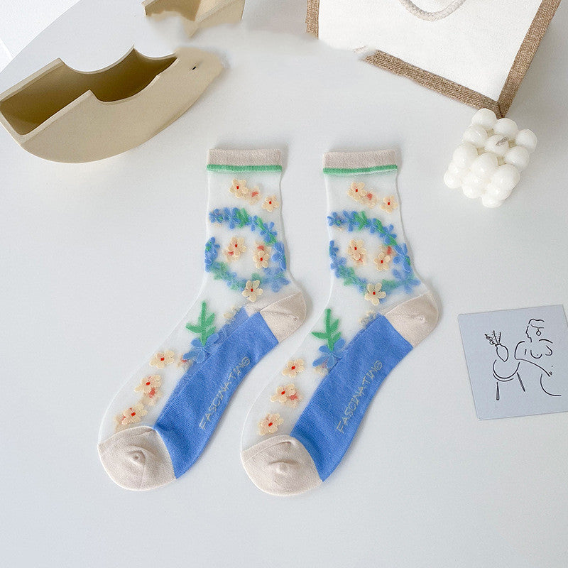 Striped Joy Crew silk socks for summer