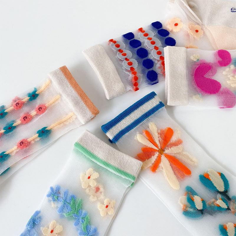 Striped Joy Crew silk socks for summer