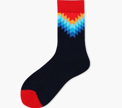 Vivacity Vibe Crew Socks in black with red toe