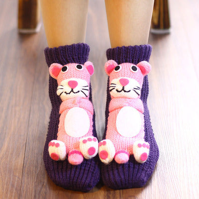 Christmas Knitted Slipper Socks - BlissBounce Socks