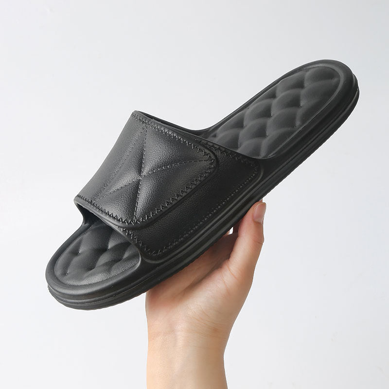 Quilted Comfort Slippers in black