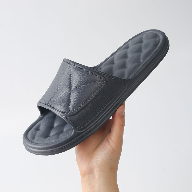 Quilted Comfort Slippers in black