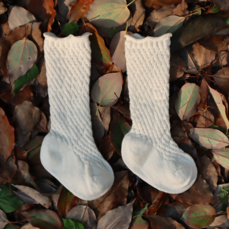 Cozy kid soft cotton socks in white