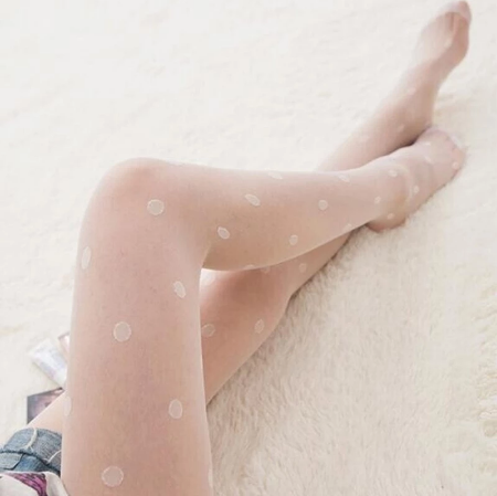 PolkaPoshSheers Tights in White