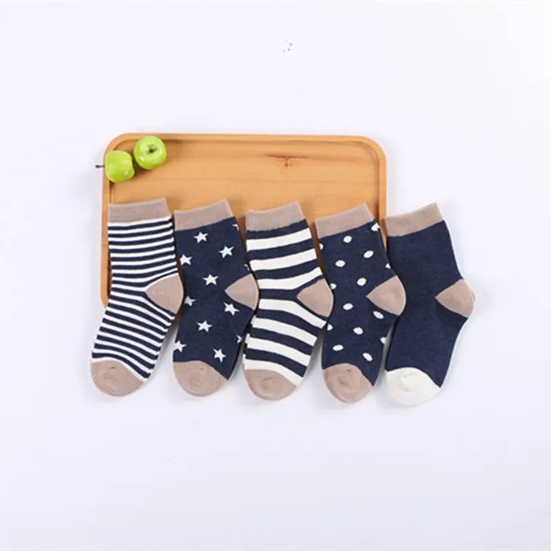 5 paris kid soft socks in deep blue