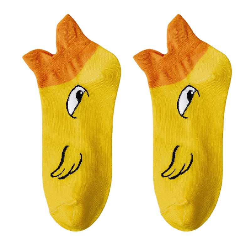 Whimsical Bird Sock Collection in Yellow