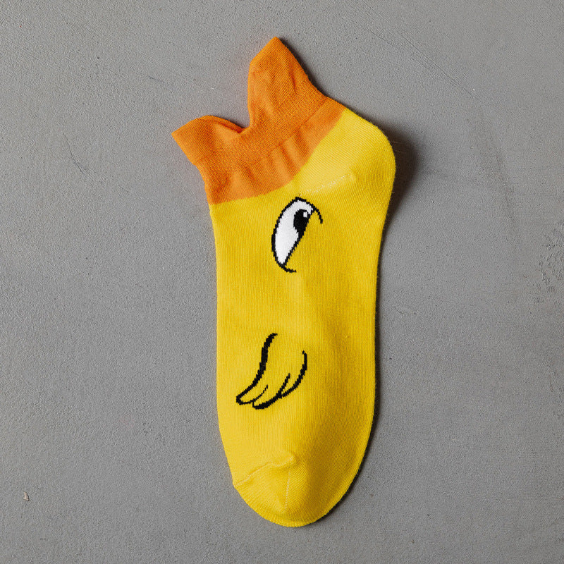 Whimsical Bird Sock Collection in yellow