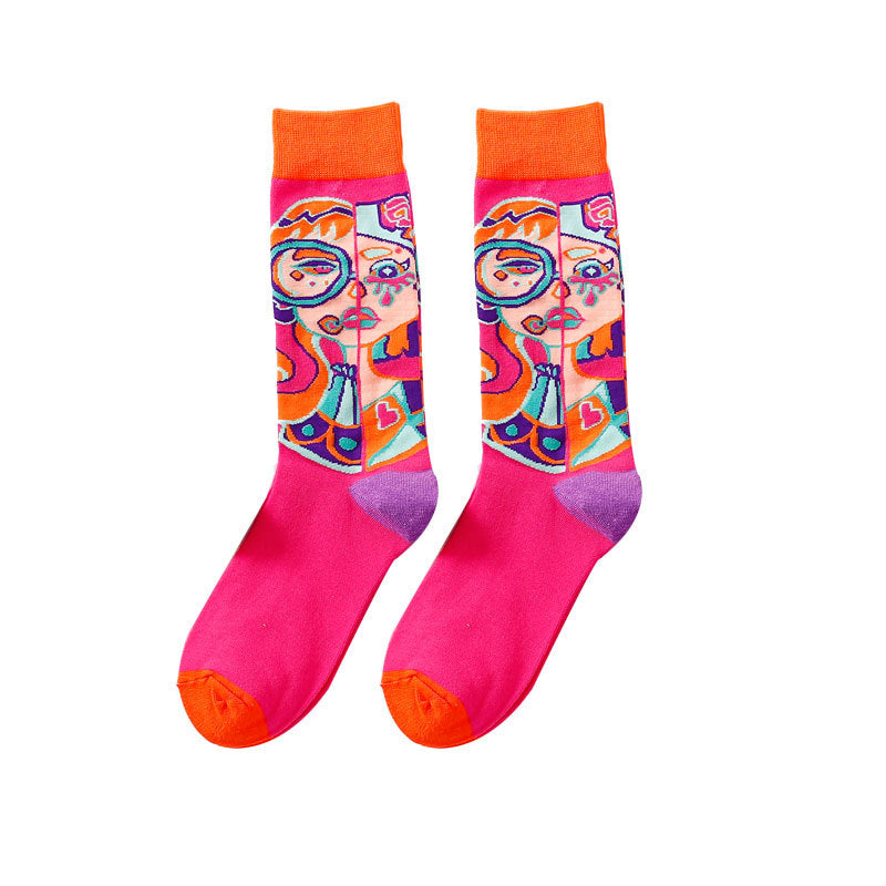 Portait Socks in orange