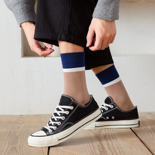 Martitime Maven Socks on model