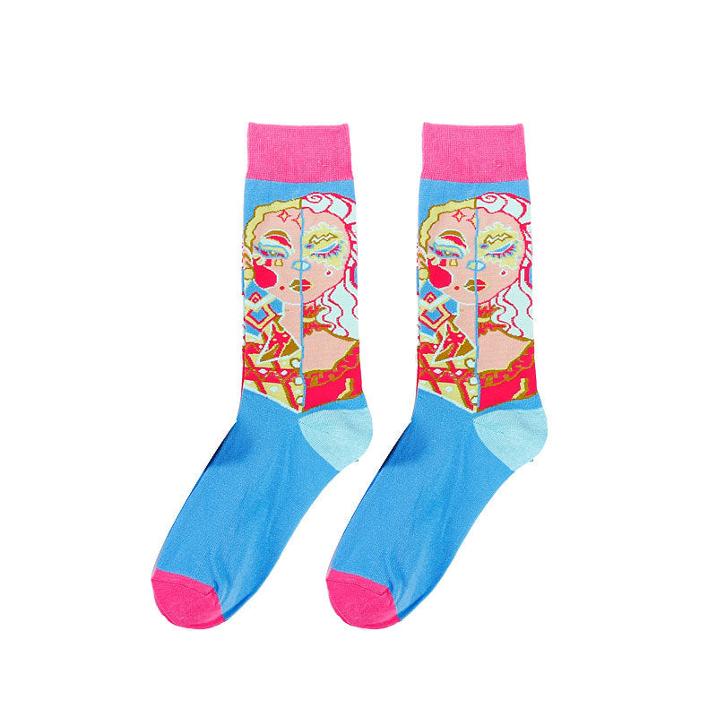 Portait Socks in blue