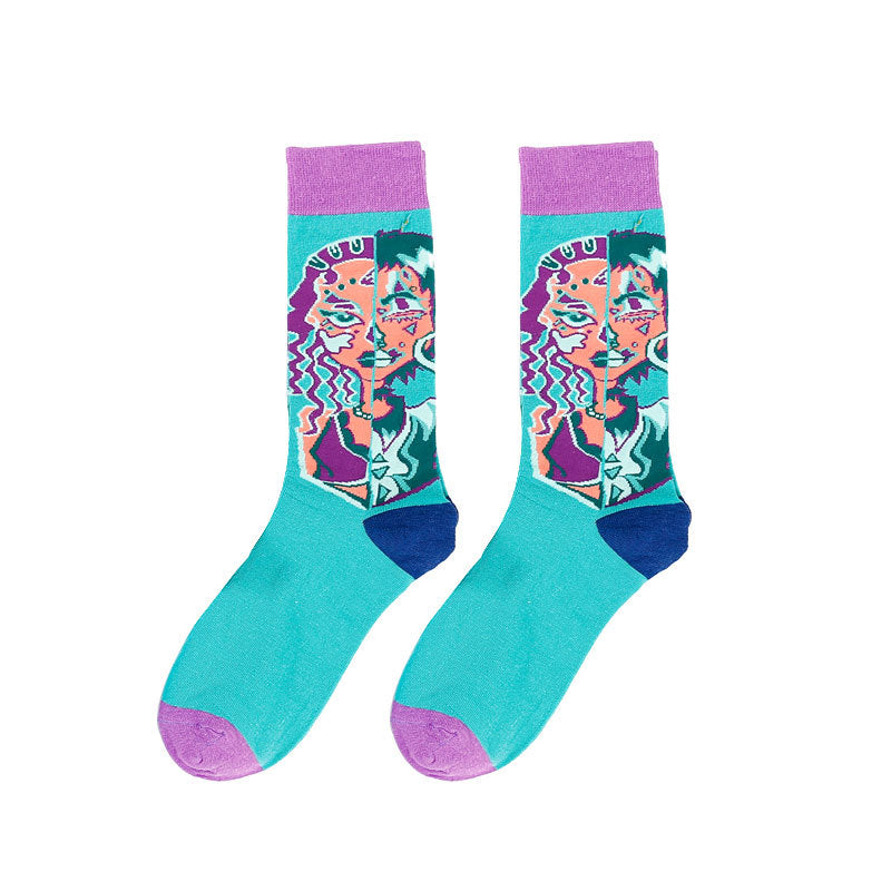 Portait Socks in blue