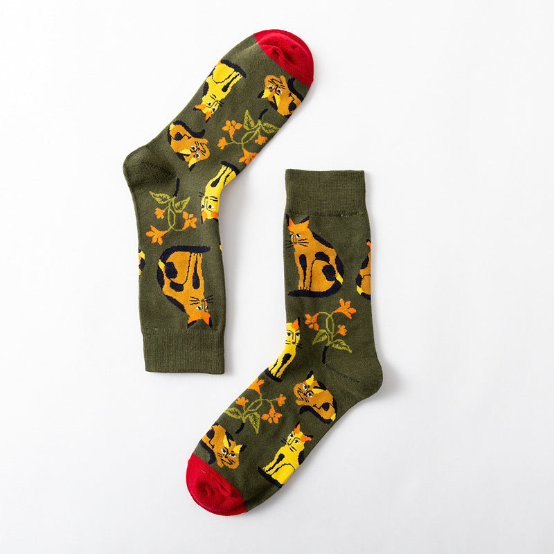 Blossom Parade socks in darkgreen