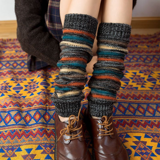 Bohemian Calf Socks darkgreen with booths
