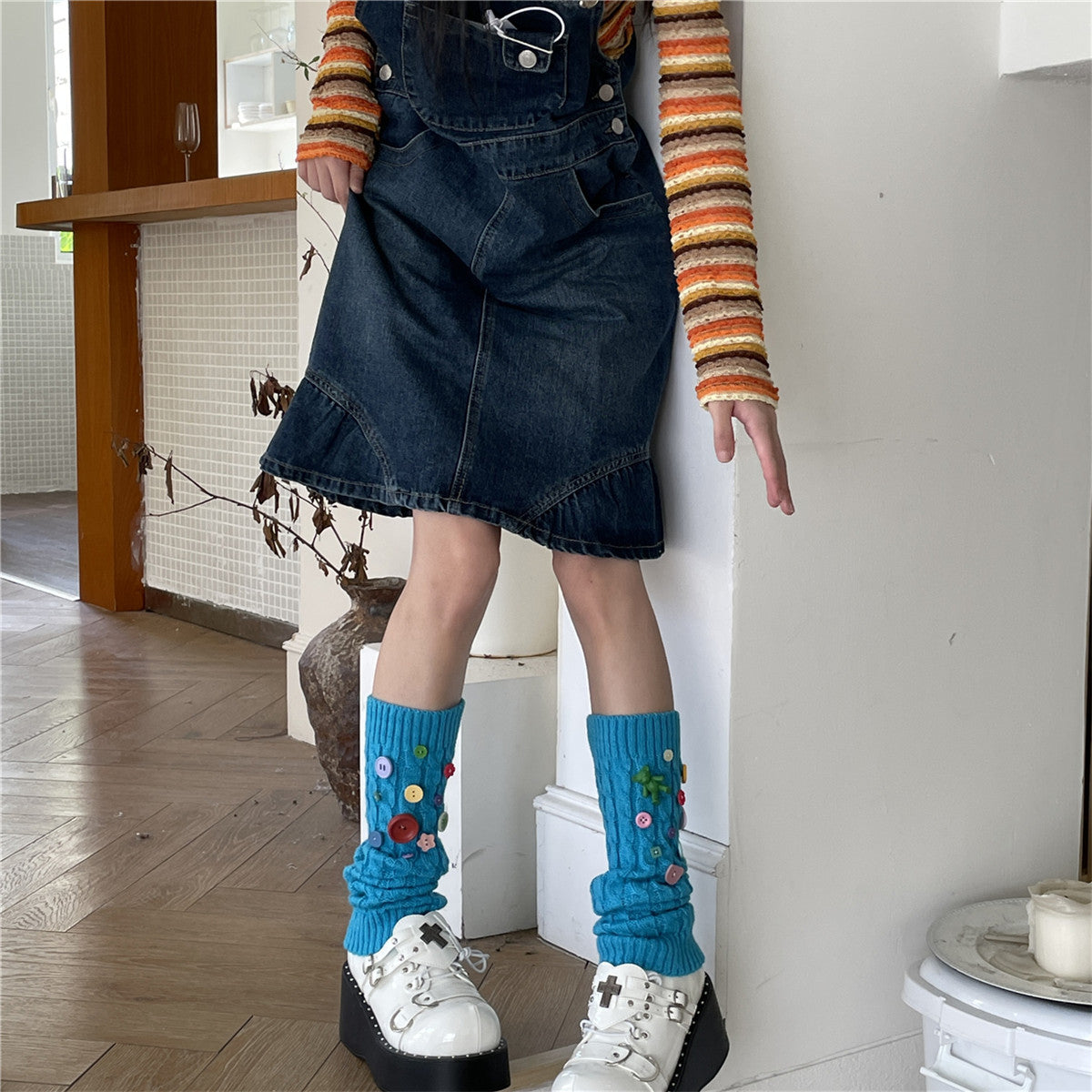 ButtonCharmKnit Socks