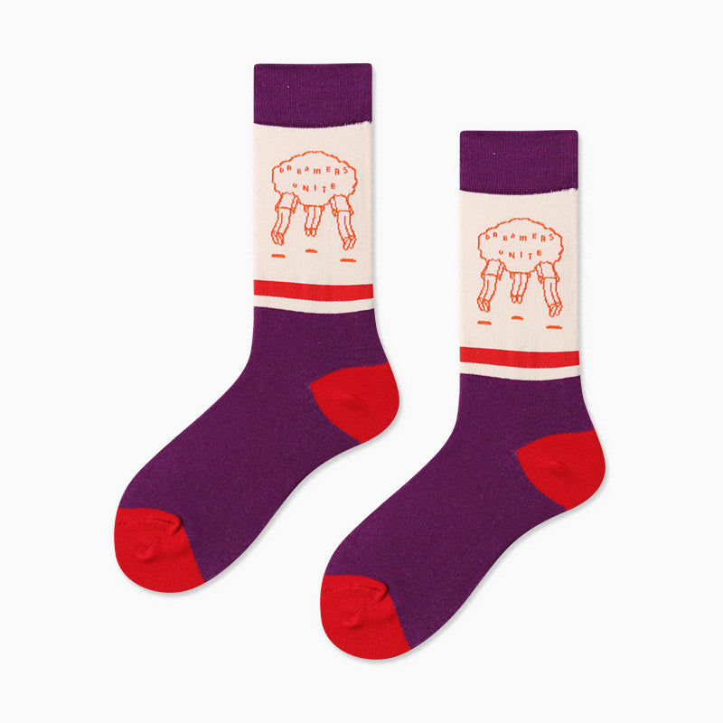 Canvas of Creativity Crew Sock in purple