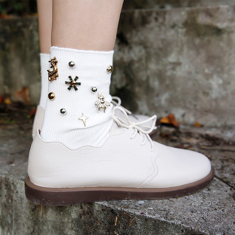 Chiccharmsocks in white