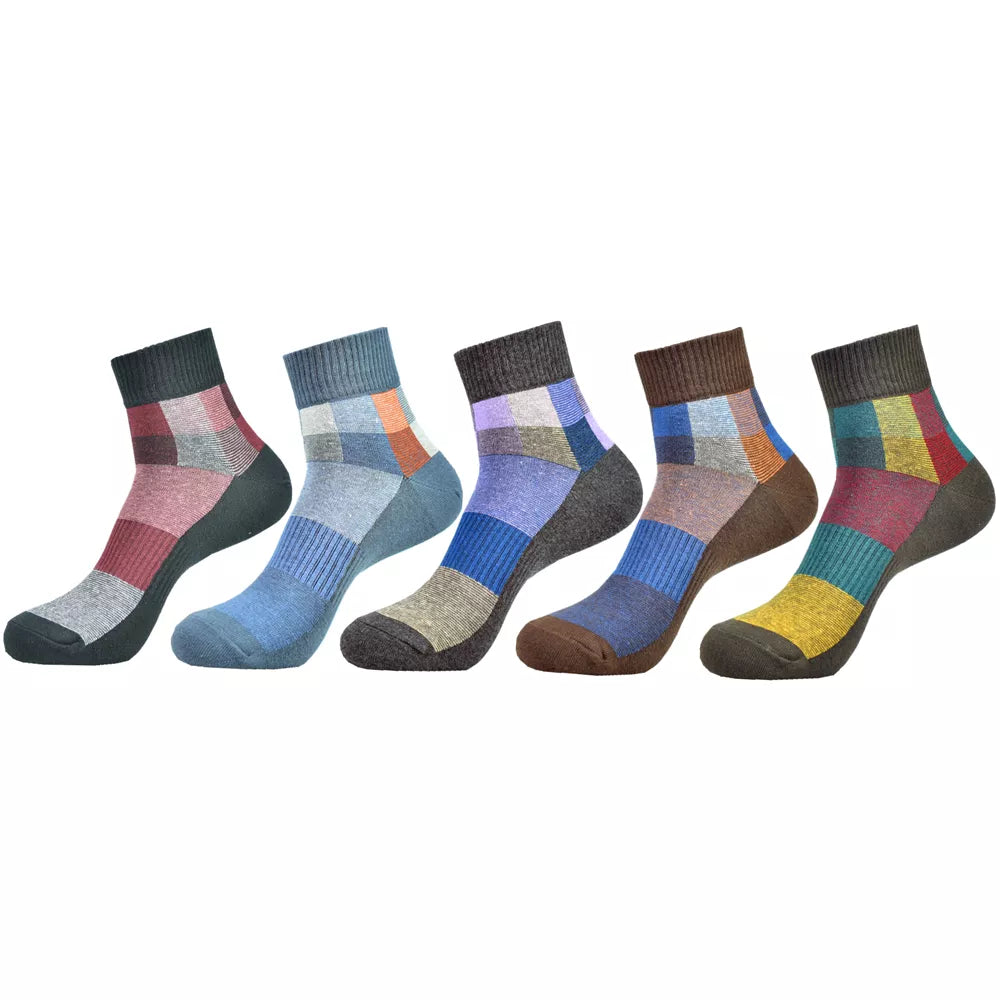 5 pairs quarter socks in varies colors