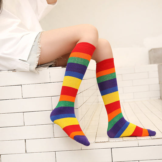 Rainbow socks on Model
