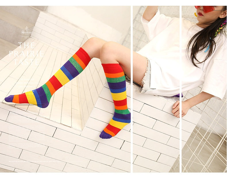 Rainbow socks on Model