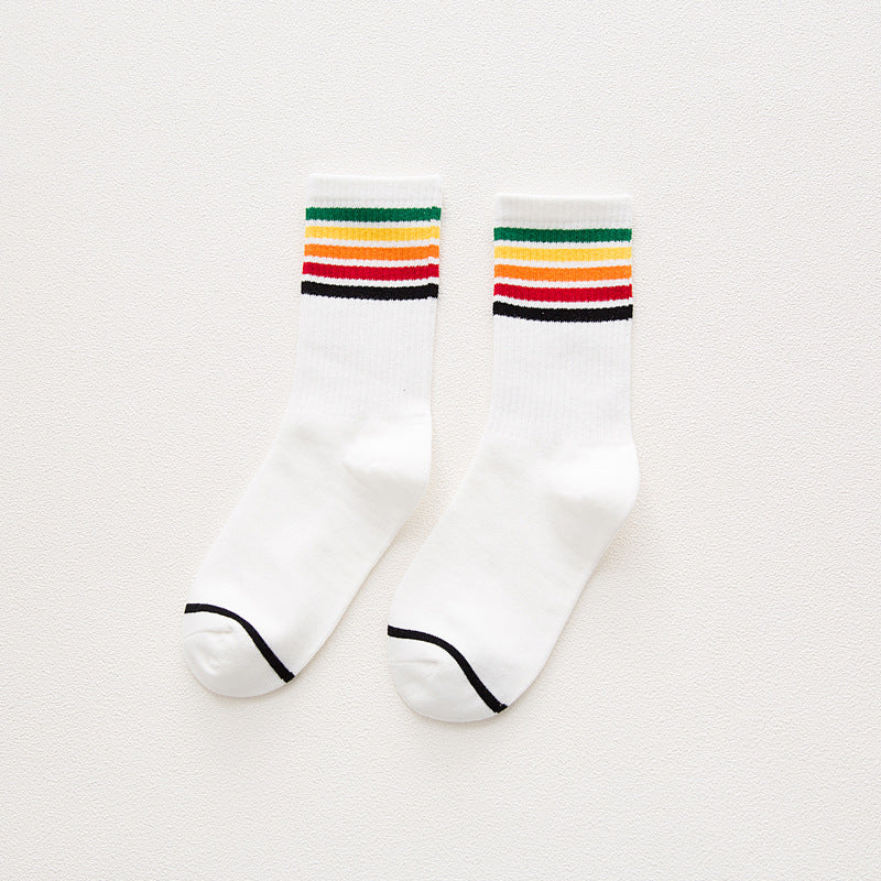 Retro Rainbow Crew Socks