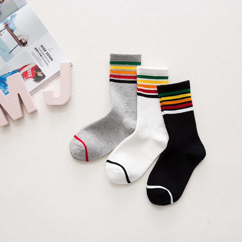 Retro Rainbow Crew Socks