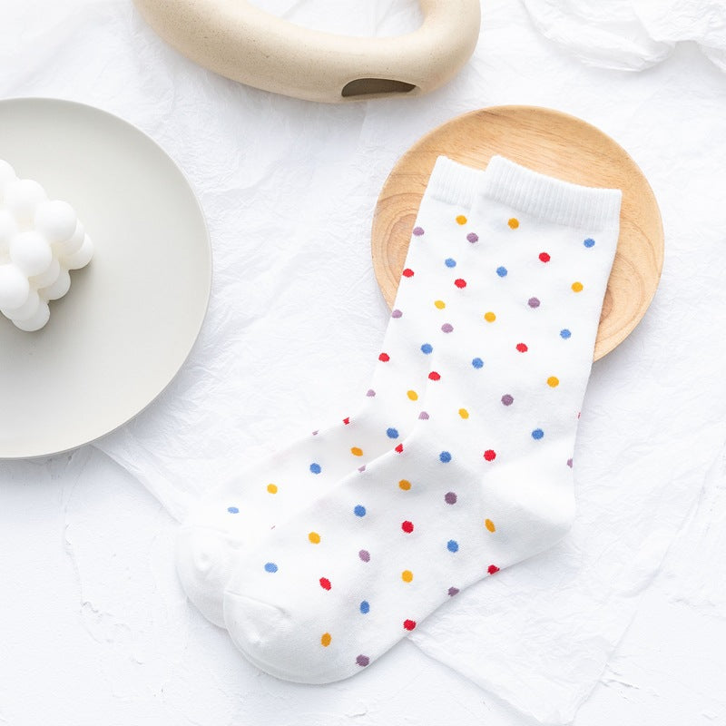Spectrum Sprinkle Crew Socks in white