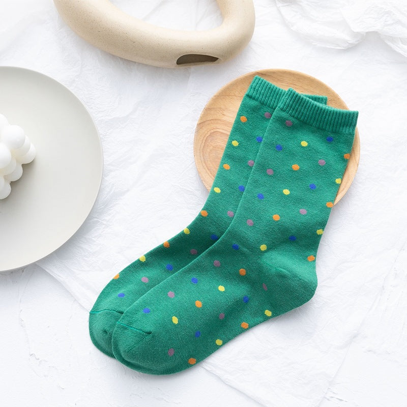 Spectrum Sprinkle Crew Socks in darkgreen
