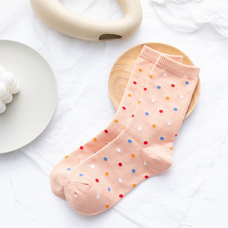 Spectrum Sprinkle Crew Socks in peach